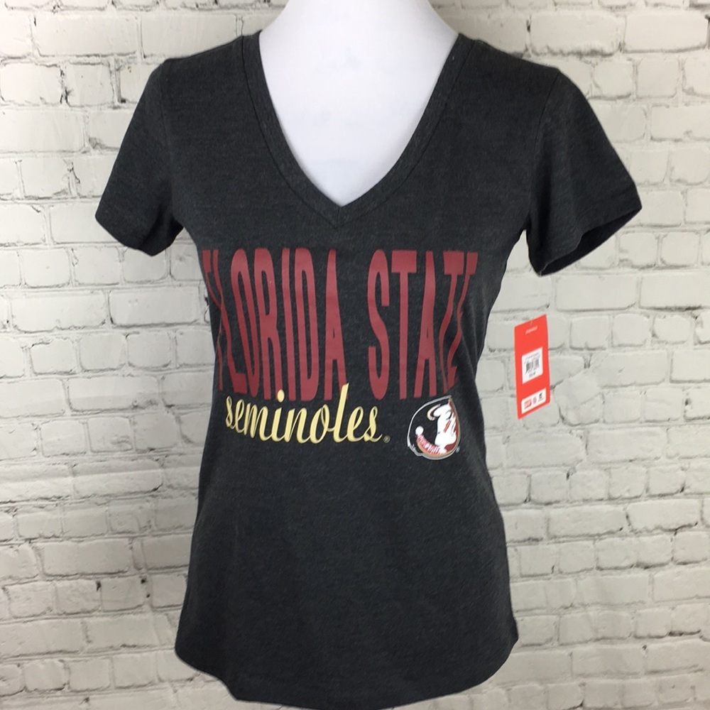 NWT Florida State Char Gray V-neck T-shirt Sz M